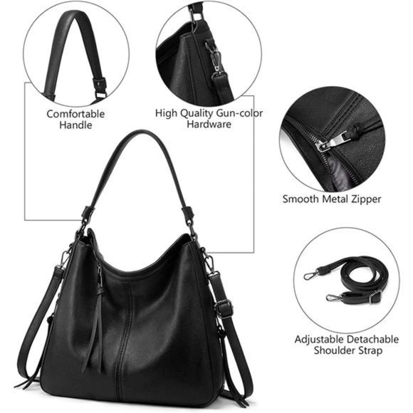 Tote Bag PU Leather Shoulder Bags Fashion Hobo Bags Large Purse and Handbags - Picture 2 of 6